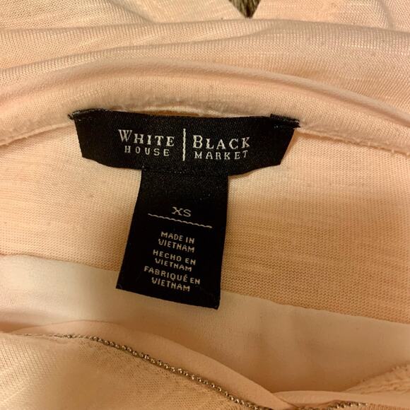 White House Black Market Layer Top XS Classy V-Neck Pastel Beaded Tunic Office - Picture 7 of 9